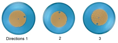 Diagram showing automatic edge finding for wafer orientation
